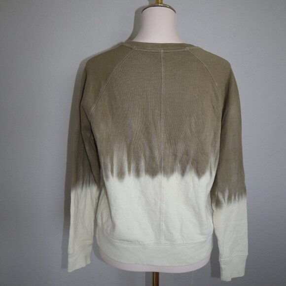 Athleta XS Olive & Cream Dip-Dye Crewneck Sweatshirt - Picture 2 of 3